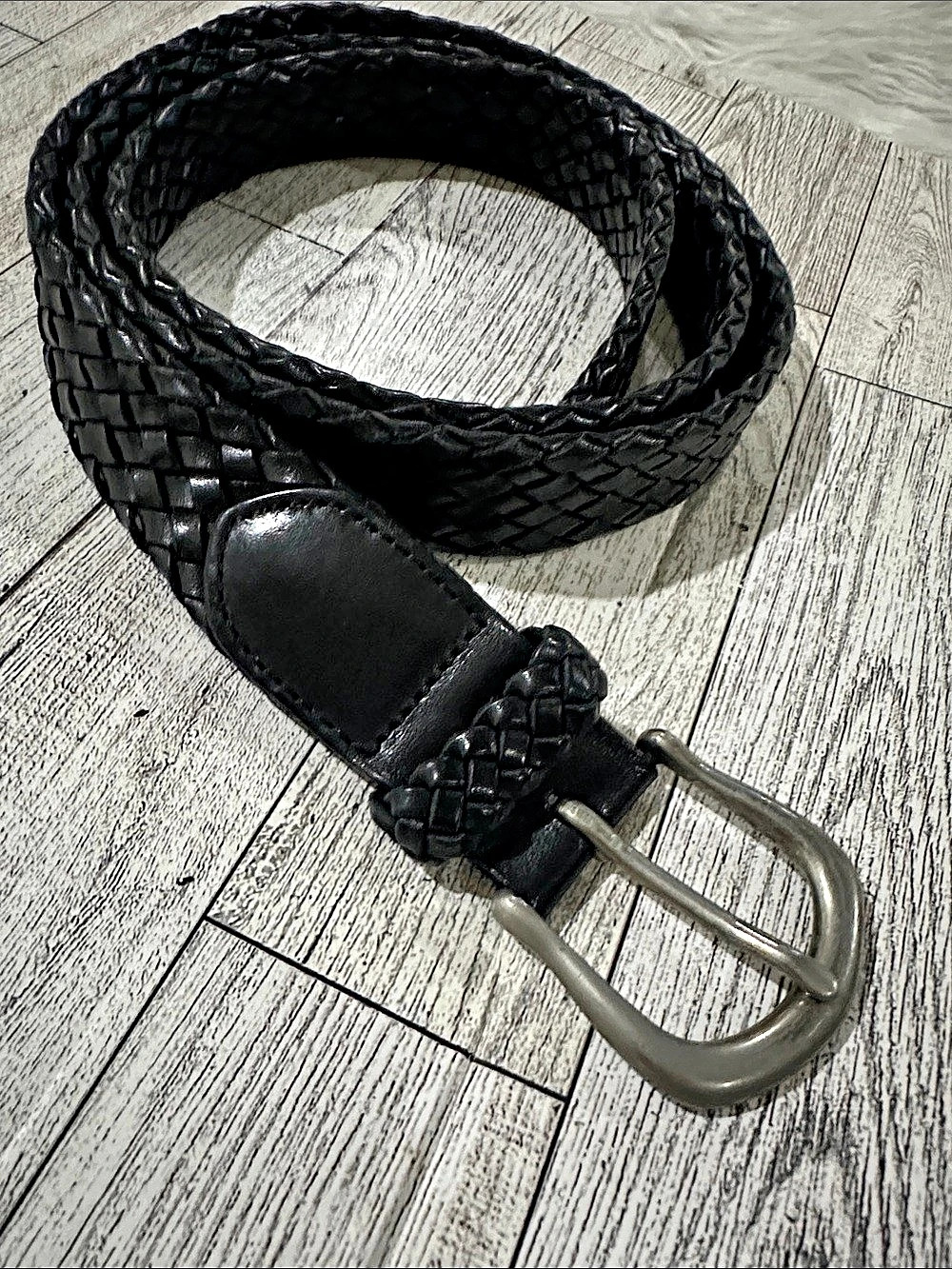Cole Haan Woven Leather Belt Black